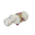 Hippopotame en porcelaine de limoges de la manufacture la seynie et structure en email les emaux arediens