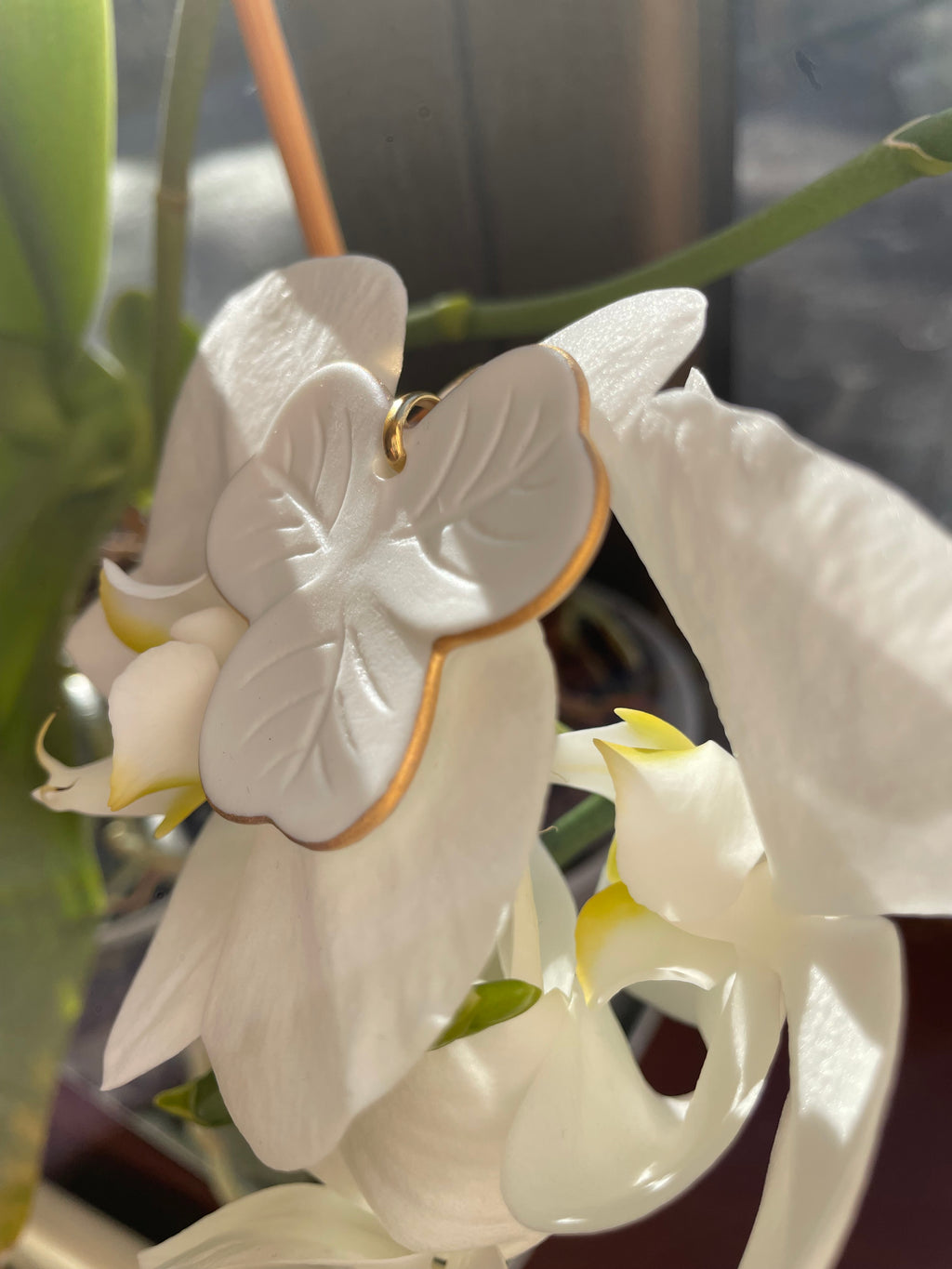 BOUCLES D'OREILLES - Collection modulaires - biscuit et or