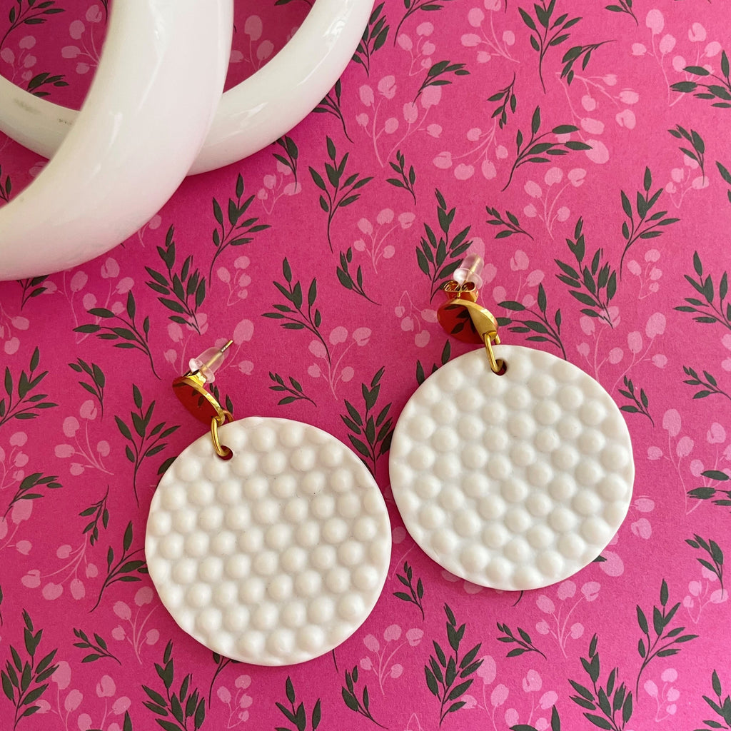zoo sur le relief style polystyrène des boucles d'oreilles