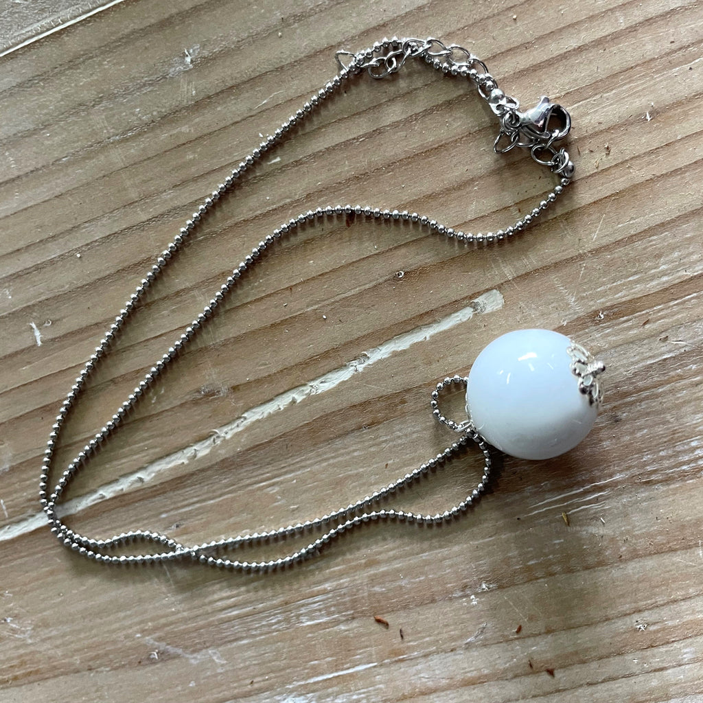 PENDENTIF PERLE EN PORCELAINE