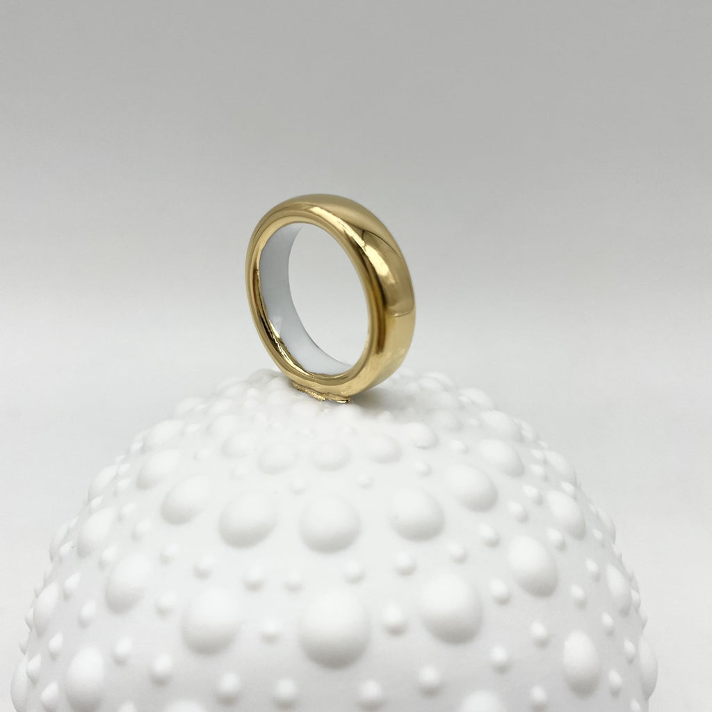 Boîte Boule picots avec anneau en or (petit modèle) - Porcelaine de Limoges